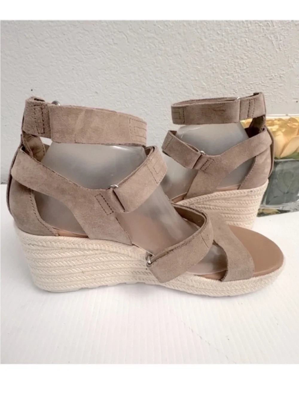 Sorel Cameron Taupe Multi-Strap Espadrille Wedge Sandals Sz 11